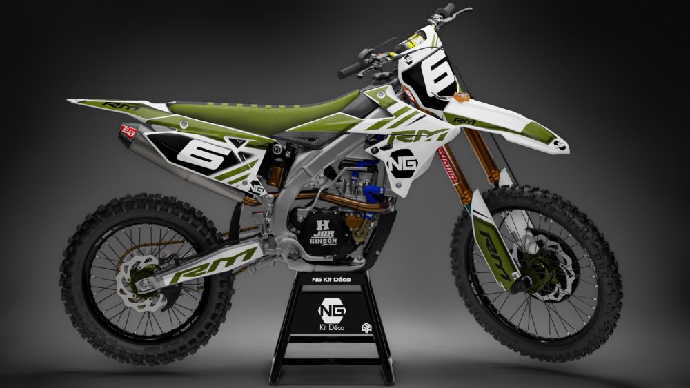 Kit déco motocross suzuki rm rmz 65 85 125 250 450 2021 ng kit deco mz séries blanc kaki autocollant stickers graphics décals