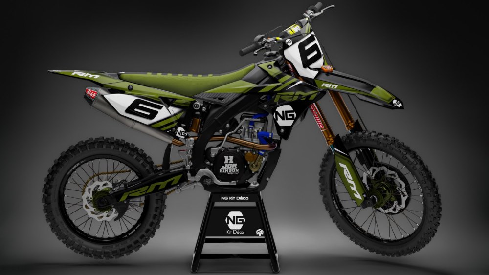 Kit déco suzuki rm rmz 65 85 125 250 450 2021 ng kit déco mz séries kaki black décals stickers graphics autocollant