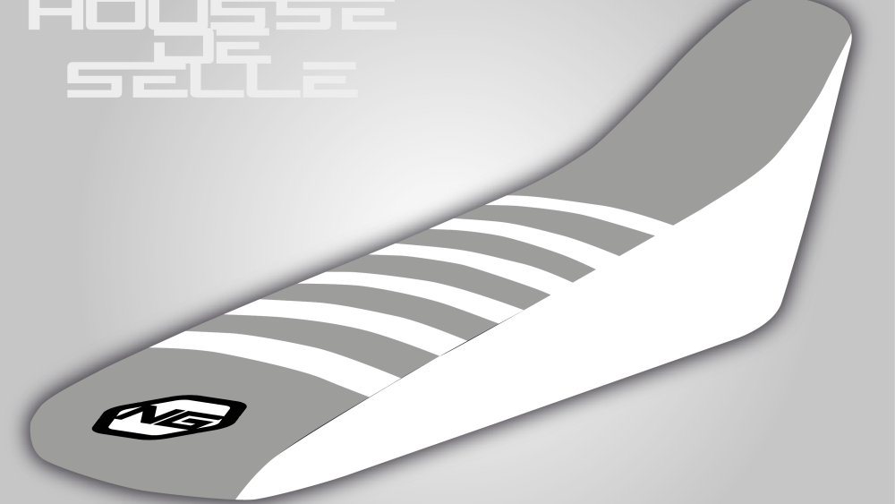 housse de selle honda 125 250 300 400 450 cr crf crf rx blanc gris bande blanc grip anti dérapant ng kit déco seat cover