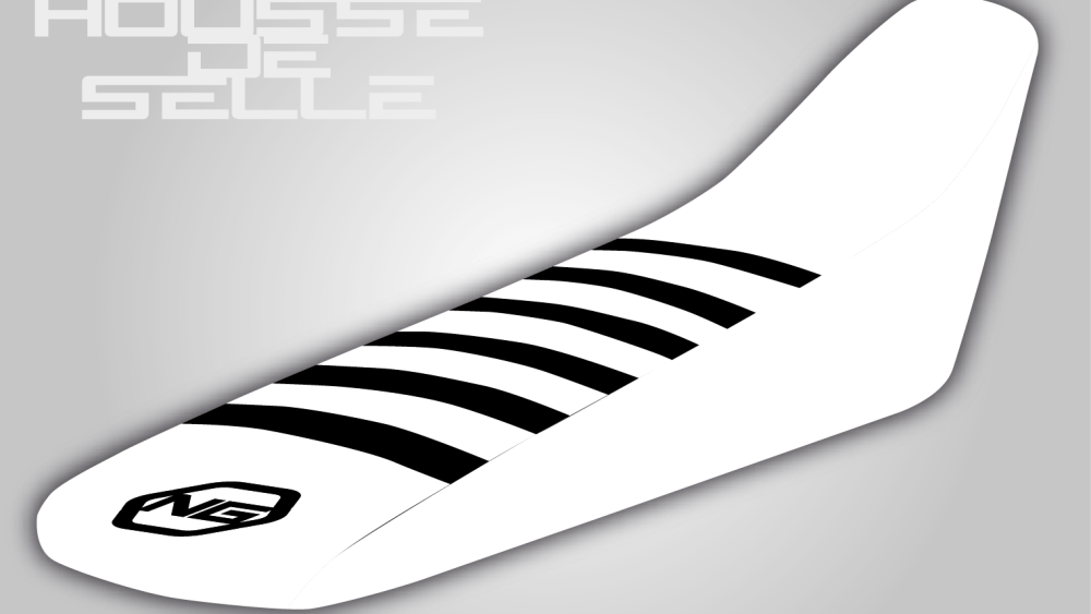 housse de selle ktm 65 85 125 150 250 350 450 sx sxf exc excf tpi blanche bande noire grip anti dérapant ng kit déco seat cover