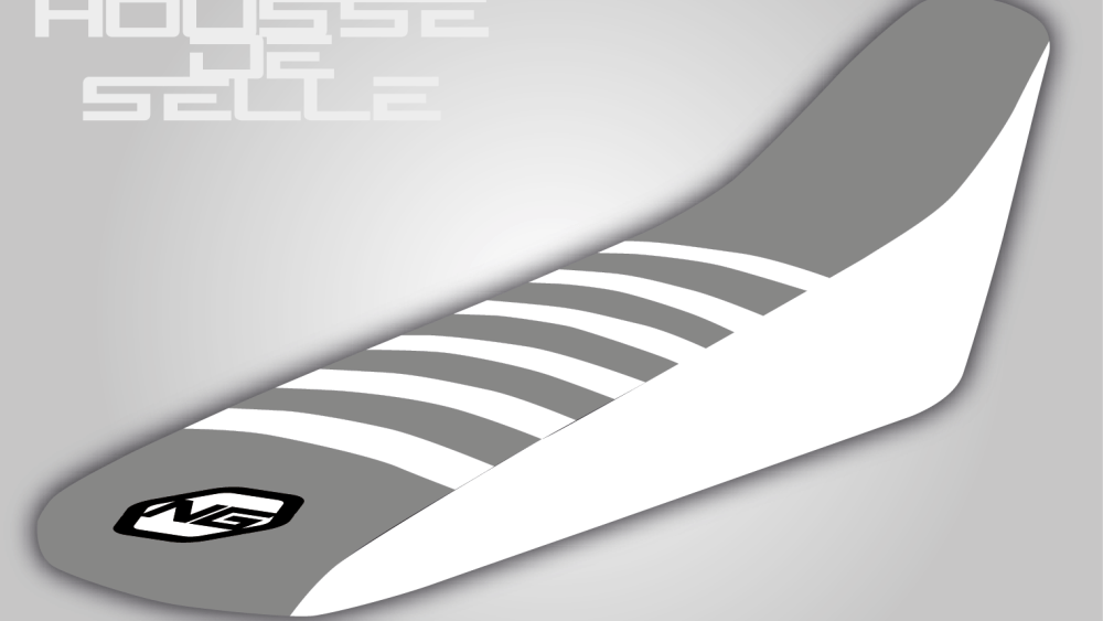 housse de selle ktm 65 85 125 150 250 350 450 sx sxf exc excf tpi blanche grise bande blanche grip anti dérapant ng kit déco seat cover