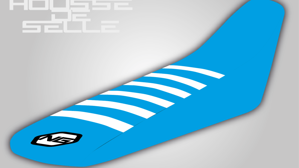 housse de selle bleu bande blanche tm racing motocross mc fi grip anti dérapant ng kit déco-01