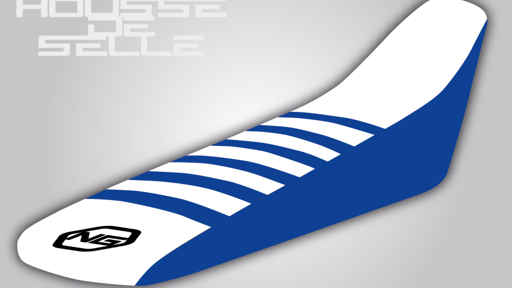 housse de selle yamaha 65 85 125 250 450 yz yzf wr wrf yze bleu blanche bande bleu grip anti dérapant ng kit déco seat cover