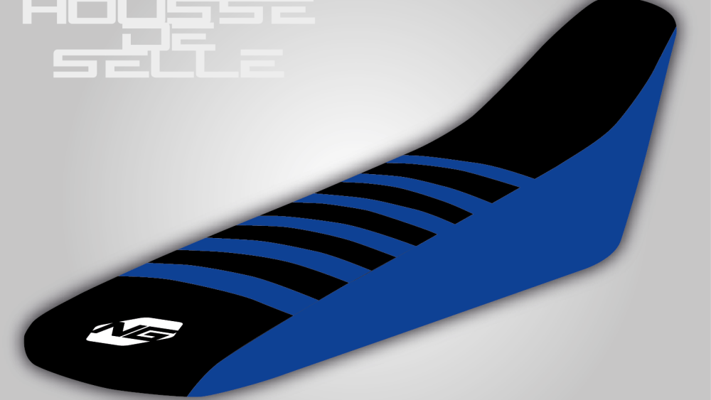 housse de selle yamaha 65 85 125 250 450 yz yzf wr wrf yze bleu noire bande bleu grip anti dérapant ng kit déco seat cover