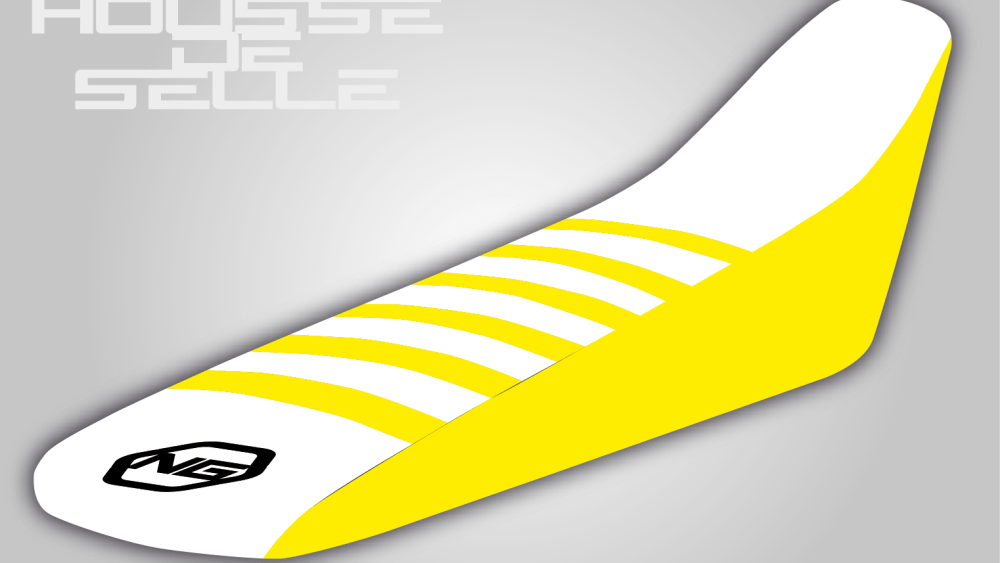 housse de selle suzuki 125 250 450 rm et rmz jaune blanche bande jaune grip anti dérapant ng kit déco seat cover