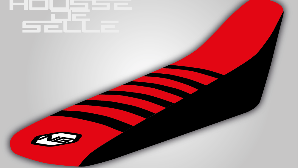housse de selle honda 125 250 300 400 450 cr crf crf rx noir rouge bande noire grip anti dérapant ng kit déco seat cover