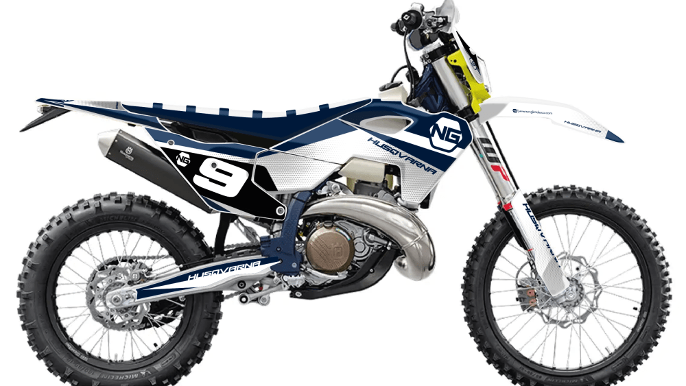kit déco 125 250 300 350 450 501 te fe husqvarna 2024 2025 enduro ng spike bleu blanc decals stickers graphics autocollant adhesifs montage_Plan de travail 1