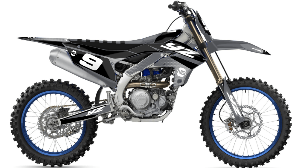 kit déco 50 65 85 125 250 450 yz yzf ttr pw yamaha motocross ng spike gris noir mx decals stickers graphics autocollant adhesifs montage-01