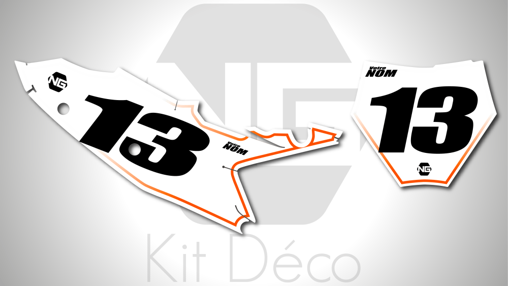 kit déco fond de plaque numéro 125 250 350 450 sx sxf 2023 2024 2025 2026 2027 2028 ktm motocross ng decals basic séries mx stickers graphics autocollant adhesifs