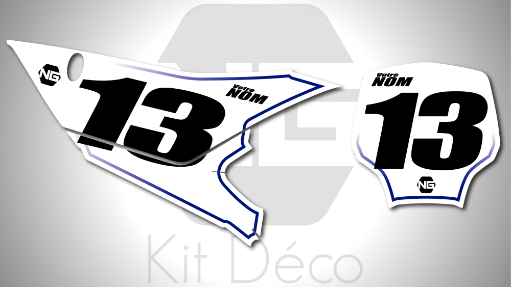 kit déco fond de plaque numéro 250 450 yzf 2026 2027 2028 yamaha motocross ng basic séries blanc bleu mx decals stickers graphics autocollant adhesifs