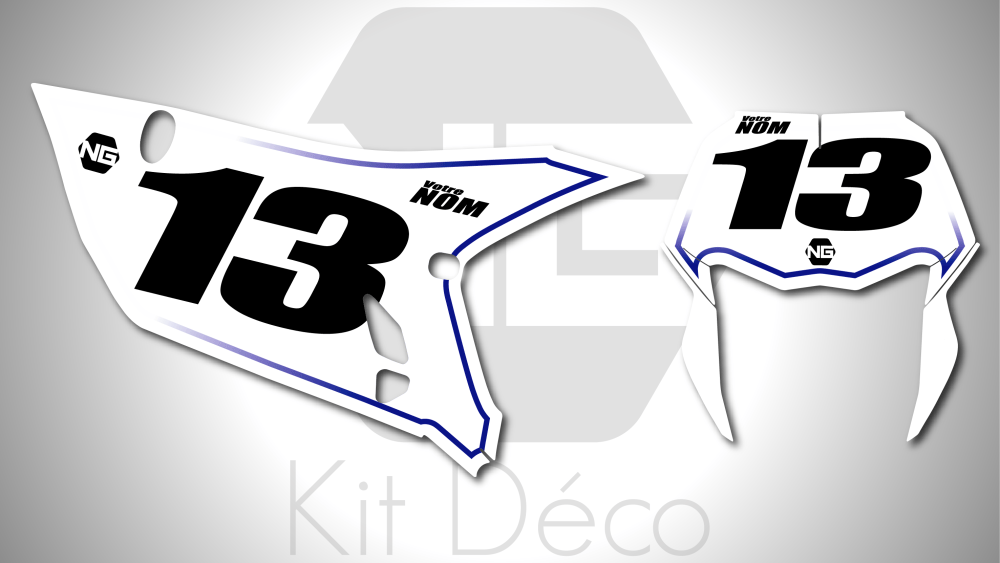 kit déco fond de plaques numéro yamaha 250 450 wrf 2024 2025 2026 2027 2028 enduro ng basic séries blanc bleu decals stickers graphics autocollant adhesifs