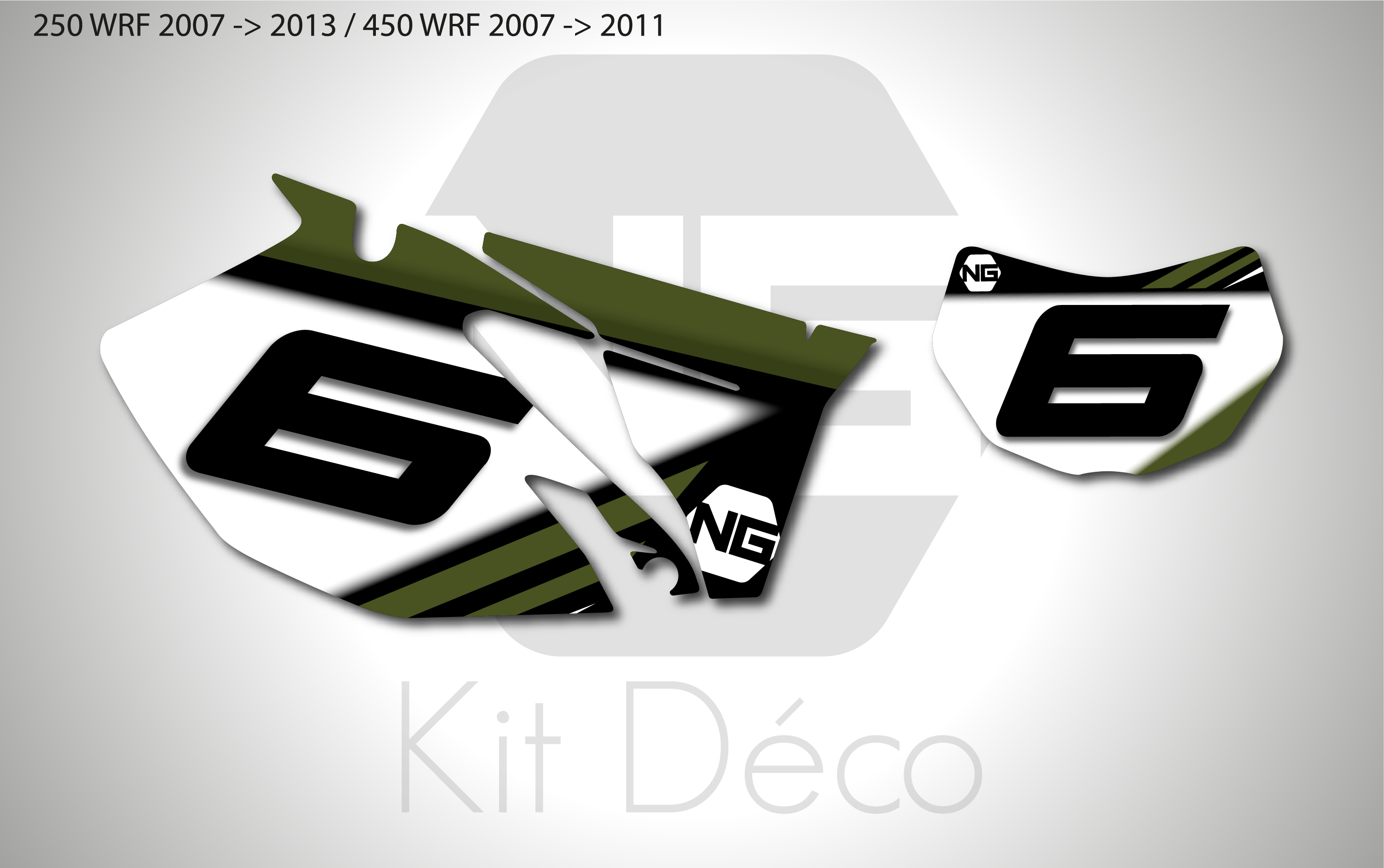 kit déco fond de plaques numéros 250 450 wrf 2007 2008 2009 2010 2011 2012 2013 yamaha enduro ng mz kaki noir decals stickers graphics autocollant adhesifs_Plan de travail 1
