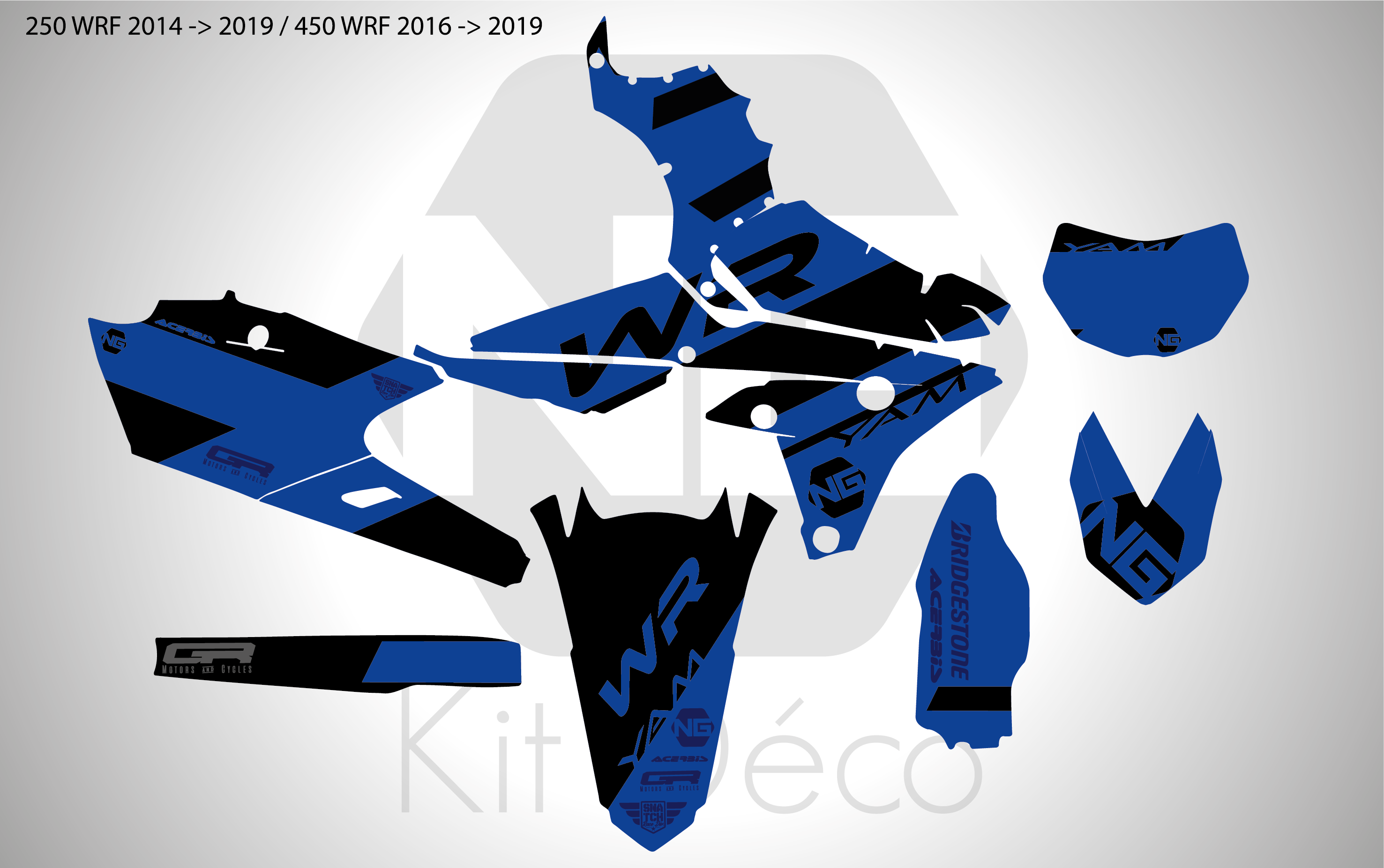 kit déco yamaha 250 450 wrf 2014 2015 2016 2017 2018 2019 enduro ng one séries decals stickers graphics autocollant_Plan de travail 1