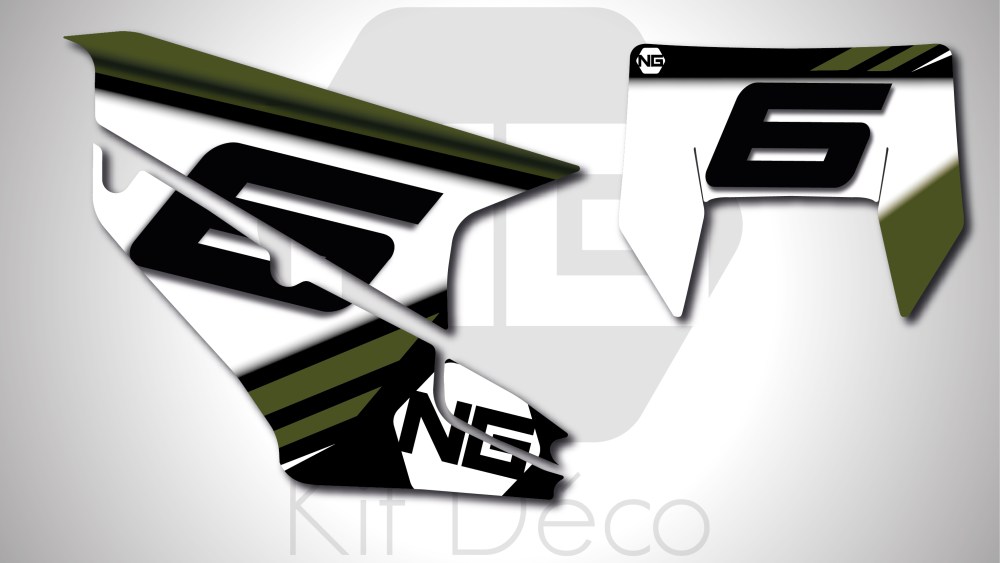 kit déco fond de plaque husqvarna te fe 125 150 250 300 350 450 501 ng kit déco décals stickers graphics autocollant mz kaki noir