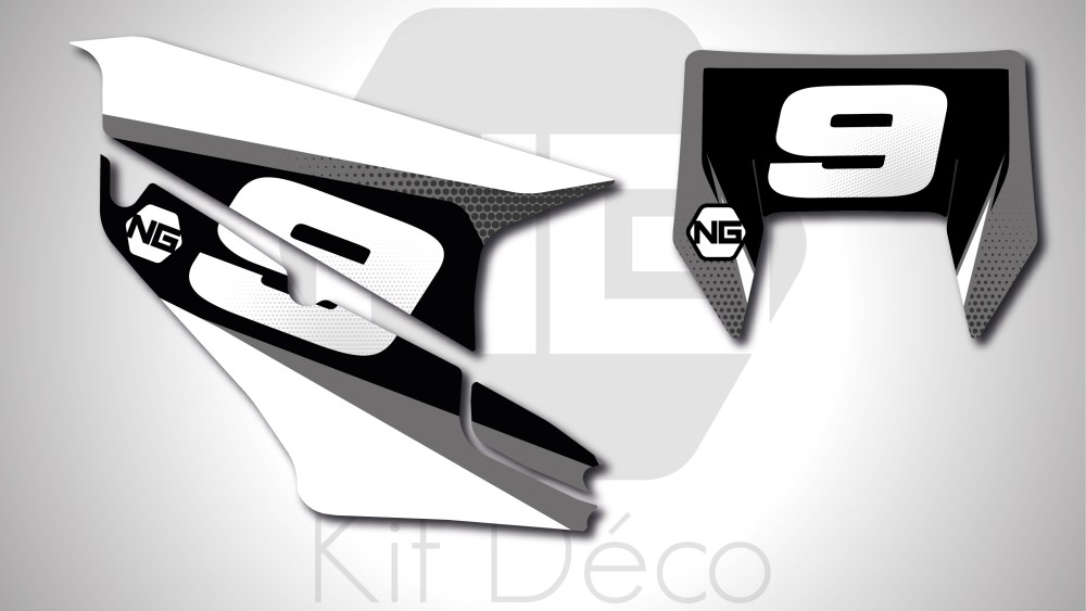 kit déco fond de plaque husqvarna te fe 125 150 250 300 350 450 501 ng kit déco décals stickers graphics autocollant spike blanc gris