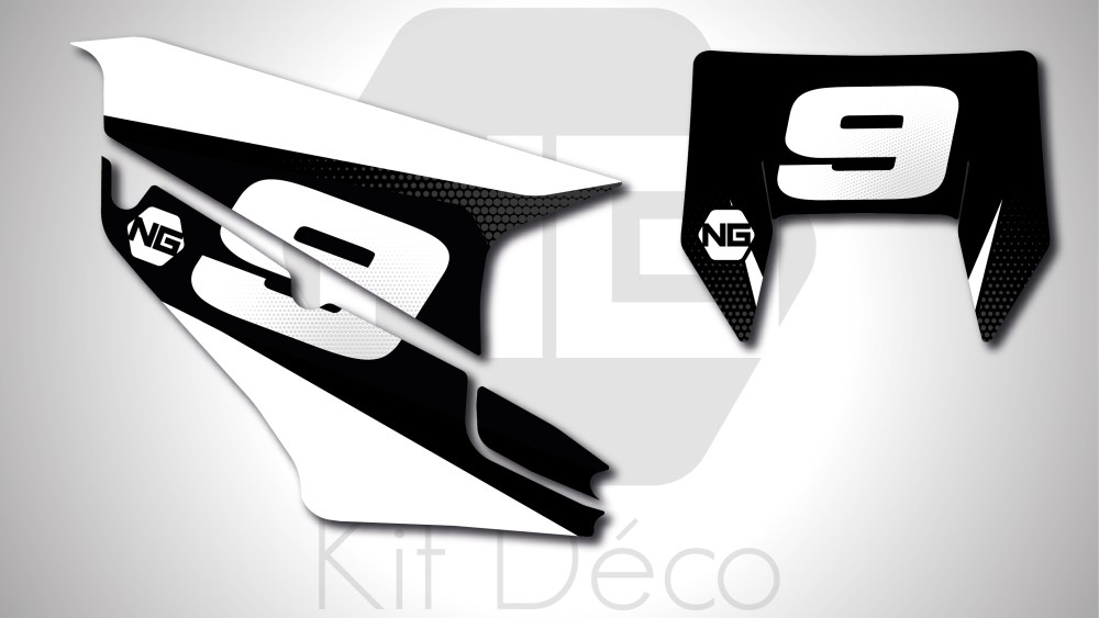 kit déco fond de plaque husqvarna te fe 125 150 250 300 350 450 501 ng kit déco décals stickers graphics autocollant spike blanc noir