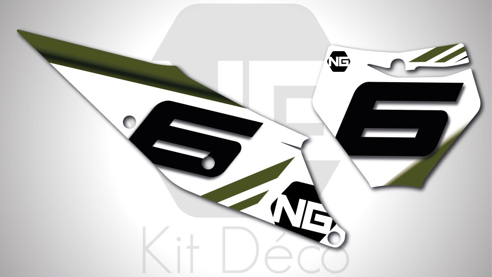 kit déco fond de plaque numéro KTM sx sxf 50 65 85 125 250 350 450 motocross ng kit déco décals graphics stickers autocollant mz séries blanc 2020