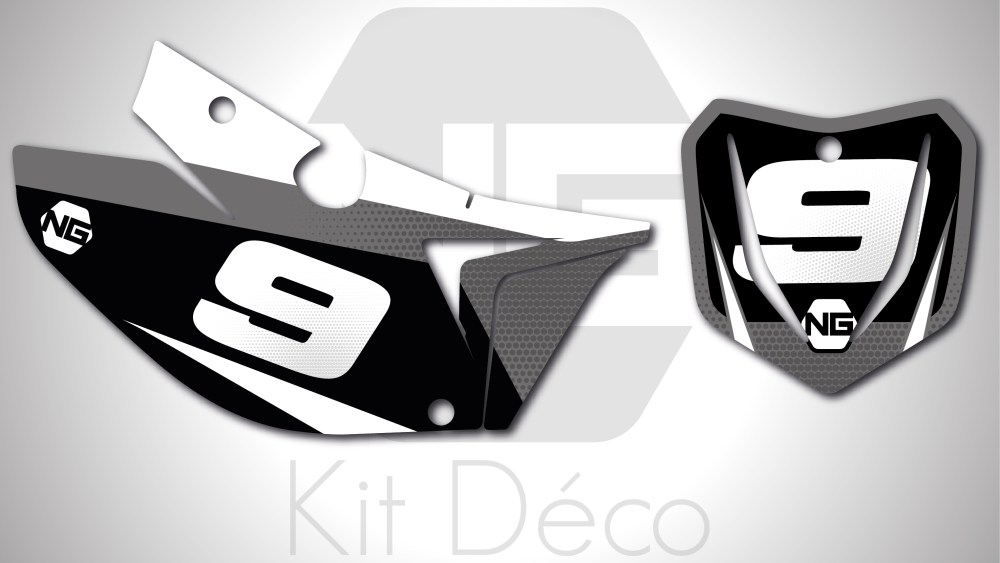 kit déco fond de plaque numéro tm racing mx fi 85 125 144 250 300 450 motocross ng kit déco décals graphics stickers autocollant spike blanc gris
