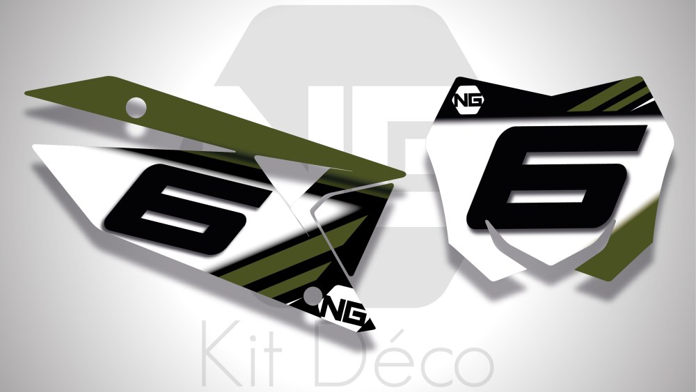 kit déco fond de plaque Suzuki 65 85 125 250 450 rm rmz ng kit déco décals stickers graphics autocollant mz séries kaki noir