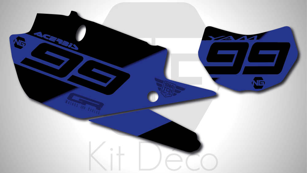 kit déco fond de plaques numéros Yamaha wr wrf yze 125 250 450 enduro ng kit déco décals stickers graphics autocollant one serie