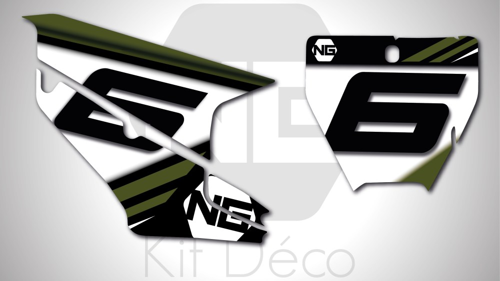 kit déco fond de plaques numéros Husqvarna TC / FC 50 65 85 125 250 350 450 ng kit déco décals graphics stickers autocolant mz noir 2022