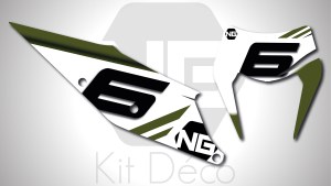 kit déco fond de plaques numéros KTM exc tpi excf xc xcf 125 250 300 350 450 500 ng kit déco décals stickers graphics autocollant mz series kaki blanc