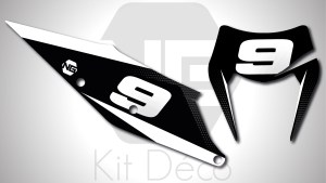 kit déco fond de plaques numéros KTM exc TPI excf xc xcf 125 250 300 350 450 500 ng kit déco décals stickers graphics autocollant spike blanc noir