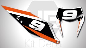 kit déco fond de plaques numéros KTM exc TPI excf xc xcf 125 250 300 350 450 500 enduro 2022 ng kit déco décals stickers graphics autocollant spike orange blanc