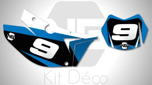 kit déco fond de plaques numéros pour tm racing en fi 125 144 250 300 400 450 ng kit déco décals stickers graphics autocollant spike series blanc bleu
