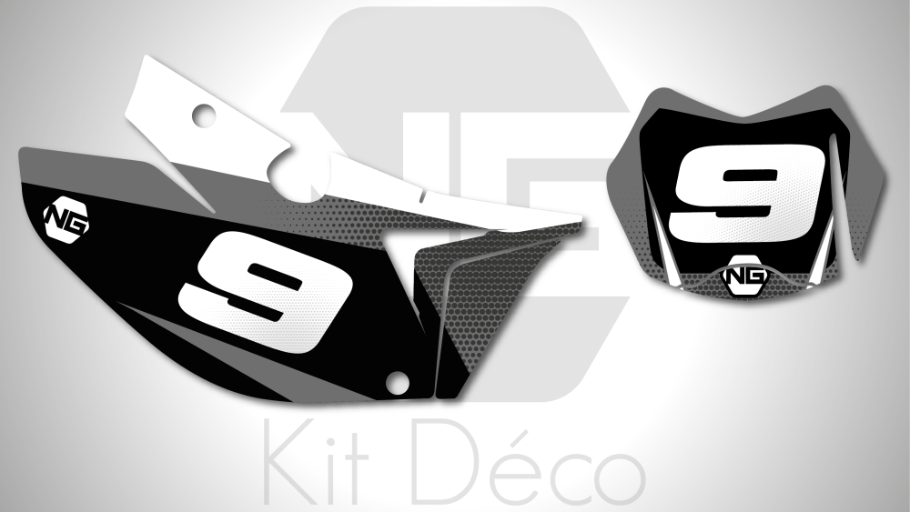 kit déco fond de plaques numéros tm racing en fi 125 144 250 300 400 450 ng kit déco décals stickers graphics autocollant spike series blanc gris