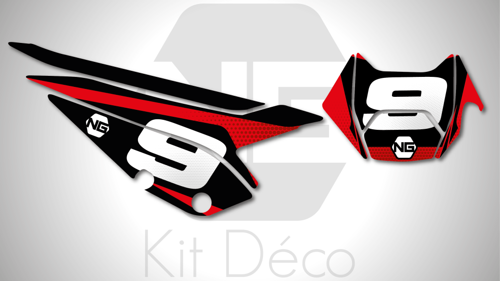 kit déco fond de plaques numéros BETA RR / Xtrainer 125 200 250 300 350 380 400 480 ng kit déco décals stickers graphics autocollant spike noir rouge