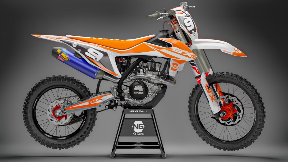 kit déco 50 65 85 125 250 350 450 ktm sx sxf motocross spike oprange blanc 2020 ng kit déco dcals stickers graphics autocollant 2021