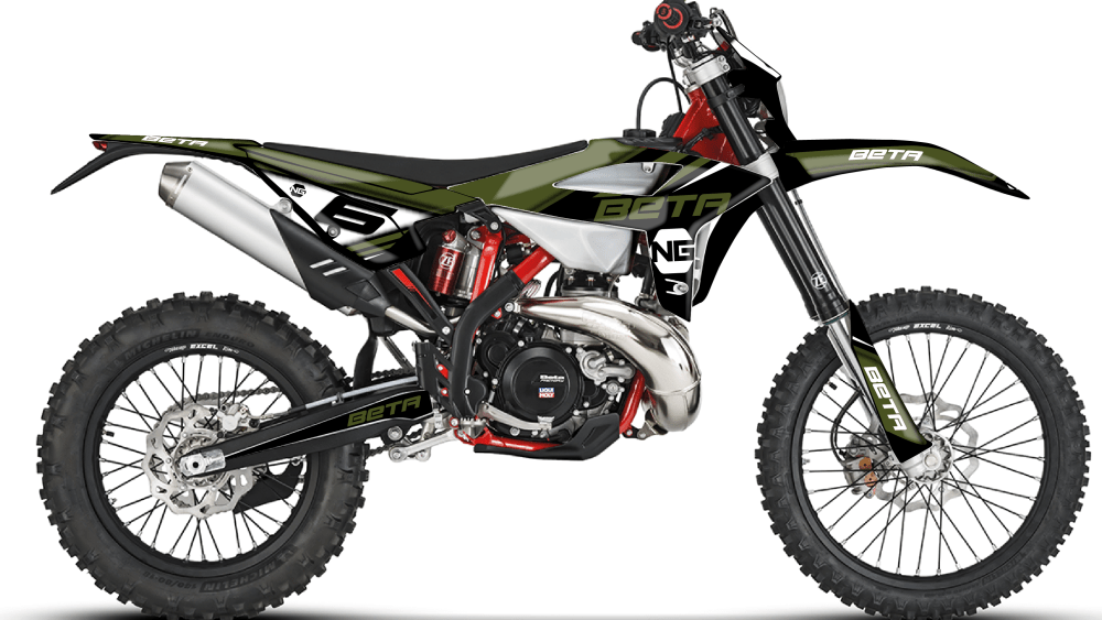 kit déco BETA RR / Xtrainer 125 200 250 300 350 390 430 480 ng kit déco décals stickers graphics autocollant mz kaki noir montage