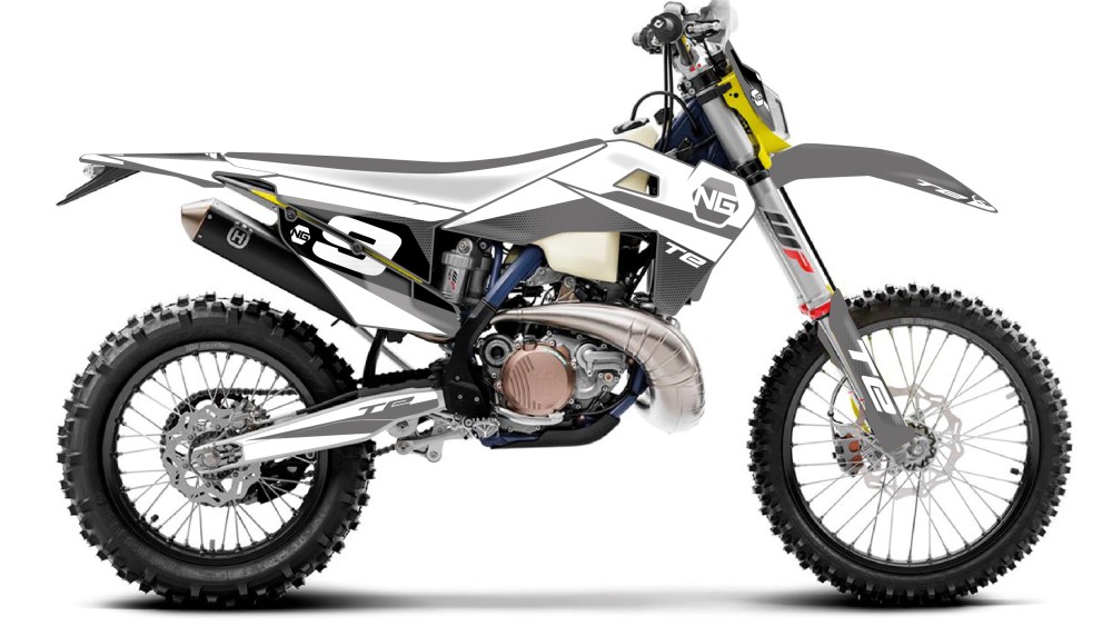 kit déco husqvarna te fe 125 250 350 450 300 150 501 ng kit déco décals stickers graphics autocollant spike blanc gris montag