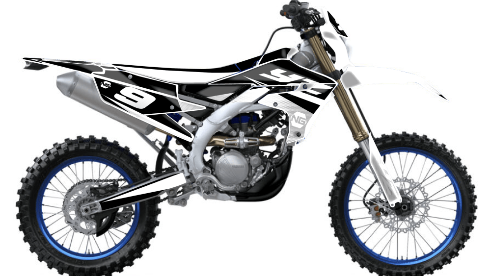 kit déco yamaha wr wrf yze 125 250 450 enduro ng kit déco décals stickers graphics autocollant spike series noir blanc