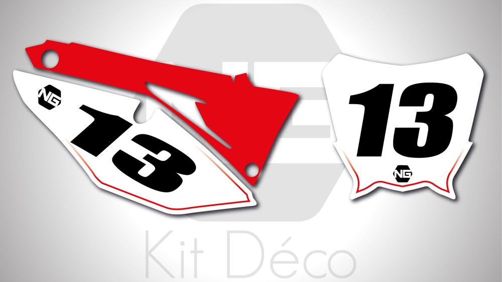 kit déco fond de plaques numéros honda 85 110 125 150 250 450 cr crf motocross ng kit déco décals stickers autocollant basic_Plan de travail 1