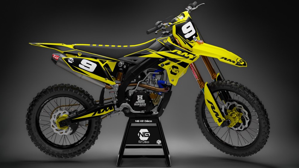 kit kit déco suzuki rm rmz 65 85 125 250 450 motocross ng kit deco spike jaune noir décals stickers graphics autocollant rm rmz 2021 suzuki motocross ng kit deco spike jaune noir décals stickers graphics autocollant