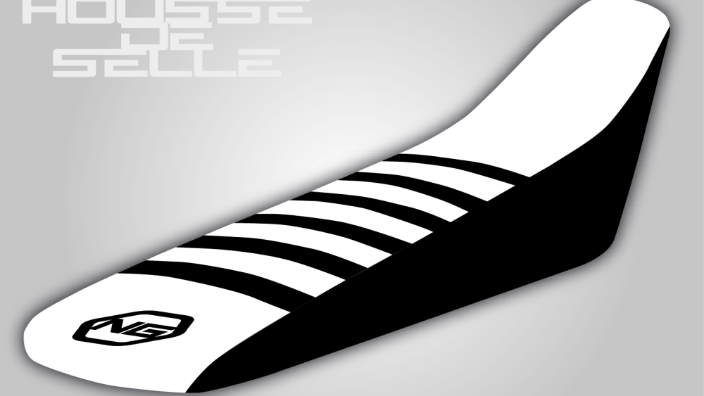 housse de selle husqvarna 65 85 125 250 350 450 tc fc te fe noire blanche bande noire grip anti dérapant ng kit déco seat cover