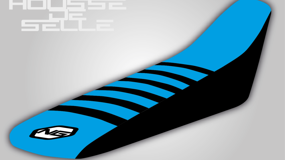 housse de selle rnoire bleu bande noire tm racing motocross mc fi grip anti dérapant ng kit déco-01