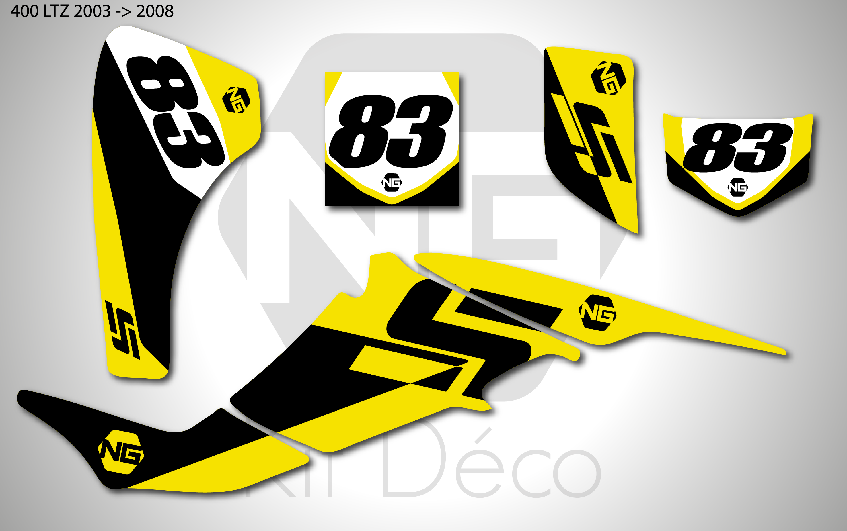 kit déco quad suzuki 400 ltz 2003 2004 2005 2006 2007 2008 hid series atv décals stickers graphics autocollant