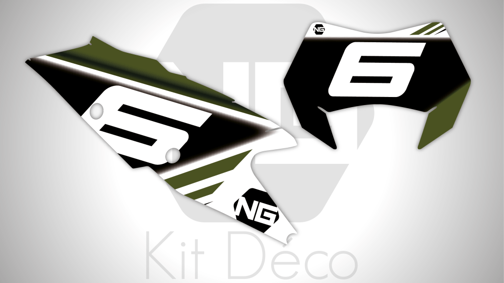 kit déco fond de plaque numéro gasgas ec ecf 125 200 250 300 350 450 2021 enduro ng kit déco mz series decals stickers graphics autocollant kaki blanc
