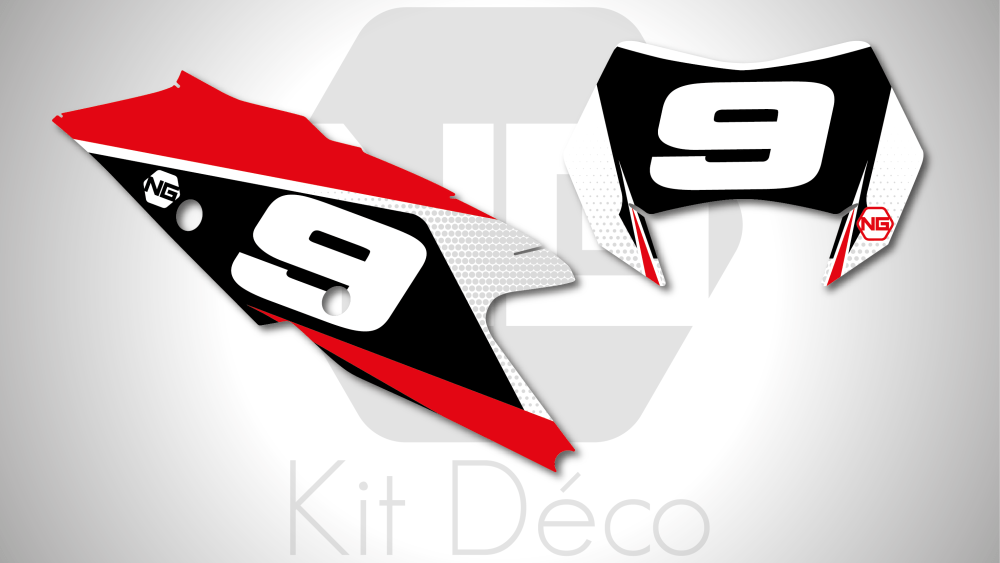 kit déco fond de plaque numéro gasgas ec ecf 125 200 250 300 350 450 2021 enduro ng kit déco spike séries rouge blanc