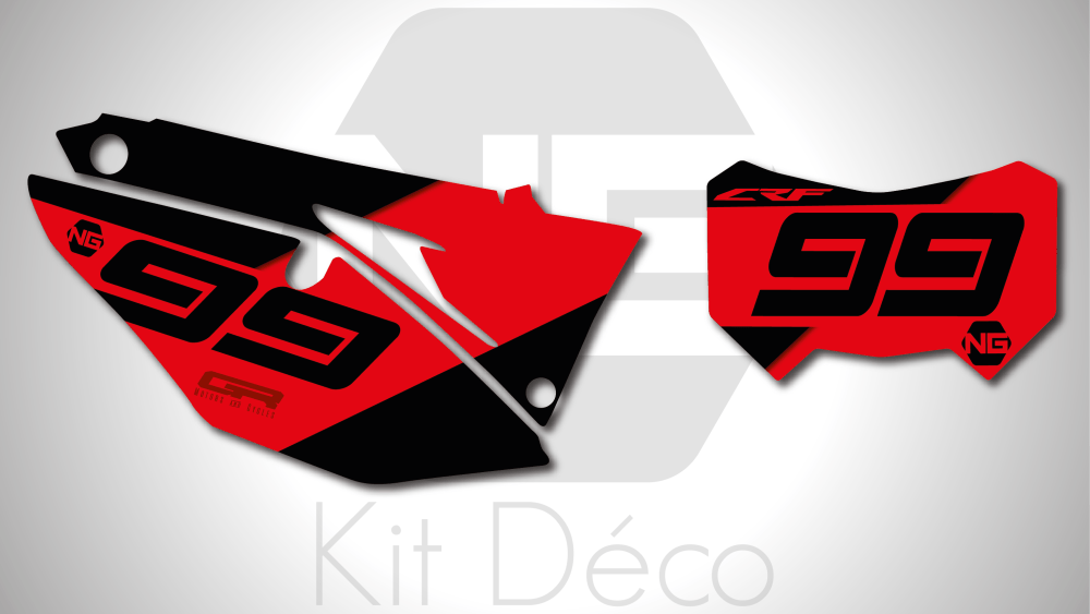kit déco fond de plaques numéros HONDA HM CRE / CRFX / RX 250 300 400 450 ng kit déco décals graphics autocollant one series