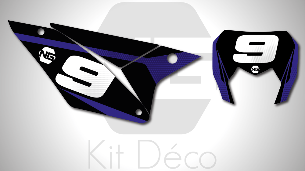 kit déco fond de plaques numéros sherco se sef racing 125 250 300 450 500 racing ng kit déco décals stickers graphics autocollant spike noir bleu