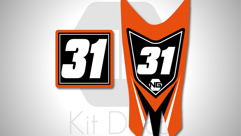 kit déco fond de plaques numéros quad KTM SX / XC 450 505 525 ng kit déco décals stickers graphics autocollant box séries