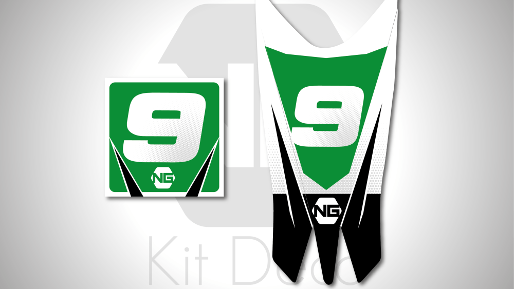 kit déco fond de plaques numéros quad KTM SX / XC 450 505 525 ng kit déco décals stickers graphics autocollant spike noir blanc