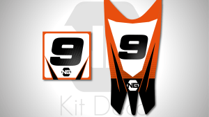 kit déco fond de plaques numéros quad KTM SX / XC 450 505 525 ng kit déco décals stickers graphics autocollant spike orange noir
