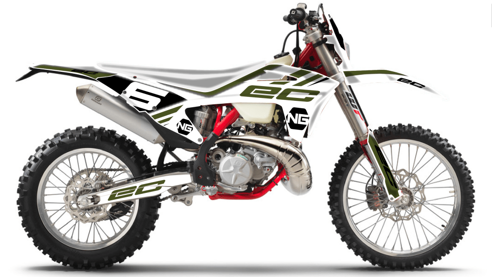 kit déco GASGAS EC ecf 125 200 250 300 350 450 2021 enduro ng kit déco mz series decals stickers graphics autocollant montage kaki blanc