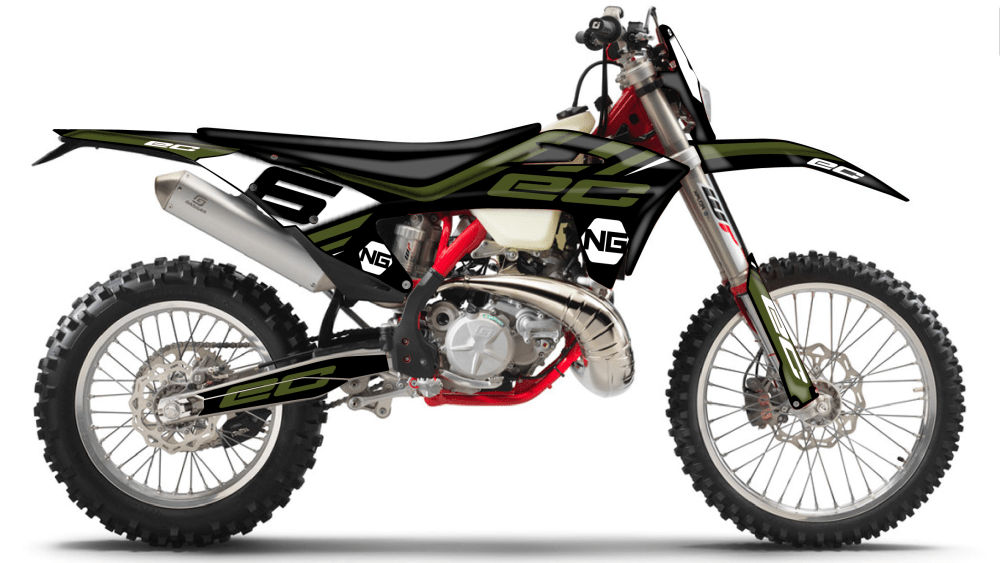 kit déco GASGAS EC 125 200 250 300 350 450 enduro ng kit déco mz series decals stickers graphics autocollant montage kaki noir