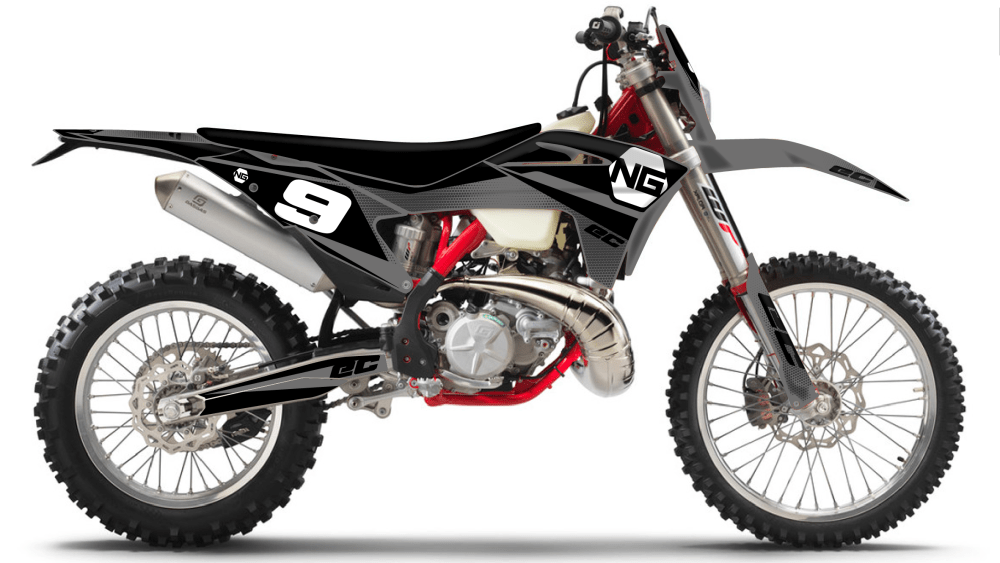 kit déco GASGAS EC ecf 125 250 350 450 2021 enduro ec ng kit déco spike séries decals stickers graphics autocollant montage noir gris